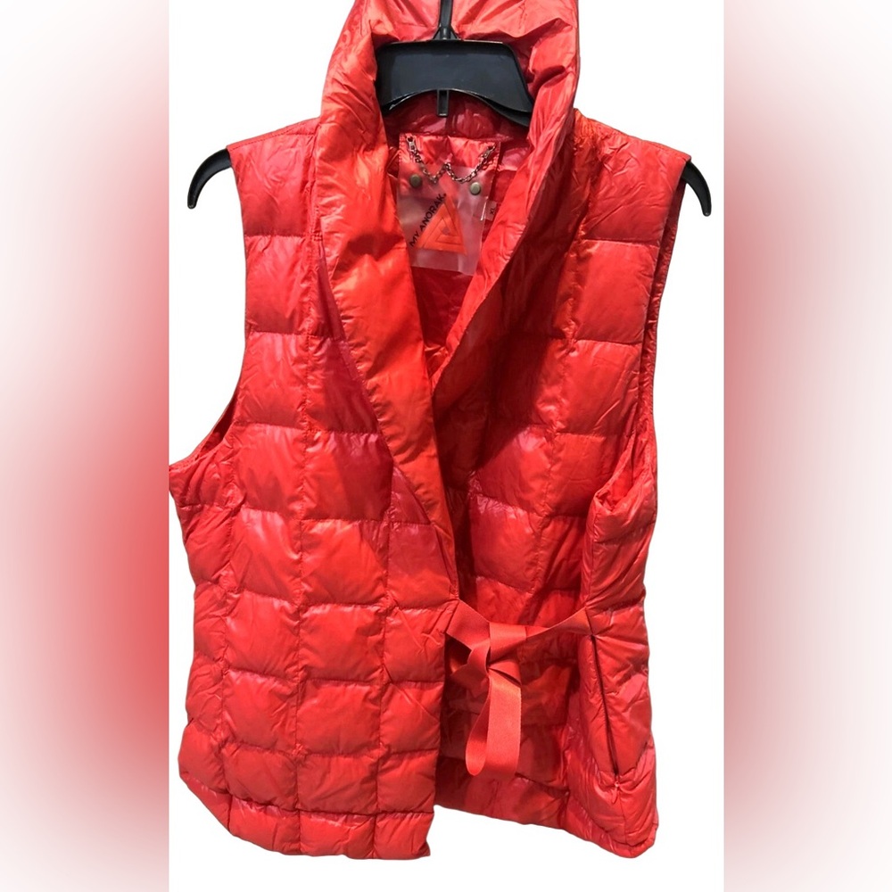 My Anorak Red Down Filled Puffer Vest - Tie Front Size XL